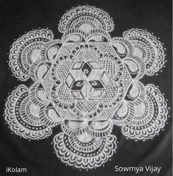 Rangoli: Free hand design in Black and White