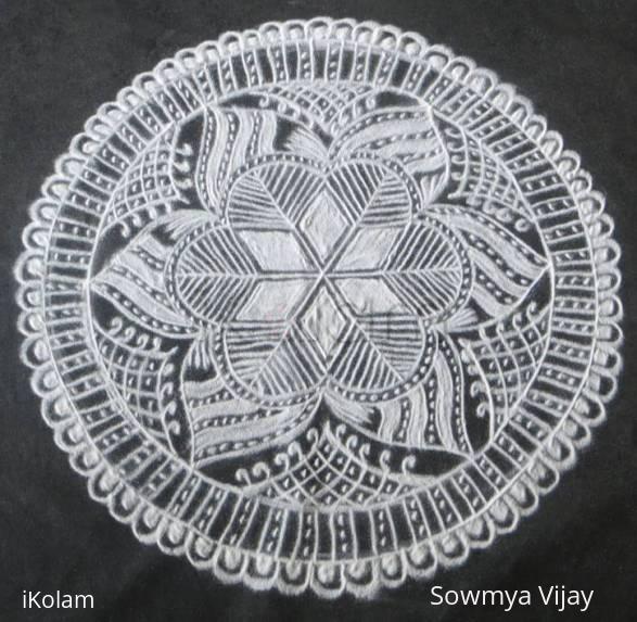 Rangoli: Free hand design in Black and White