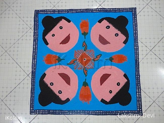 Rangoli: Doll festival rangoli (hinamatsuri)