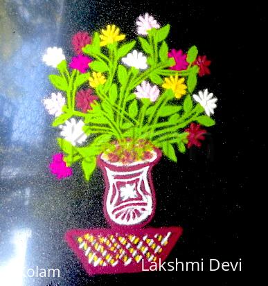 Rangoli: flower pot