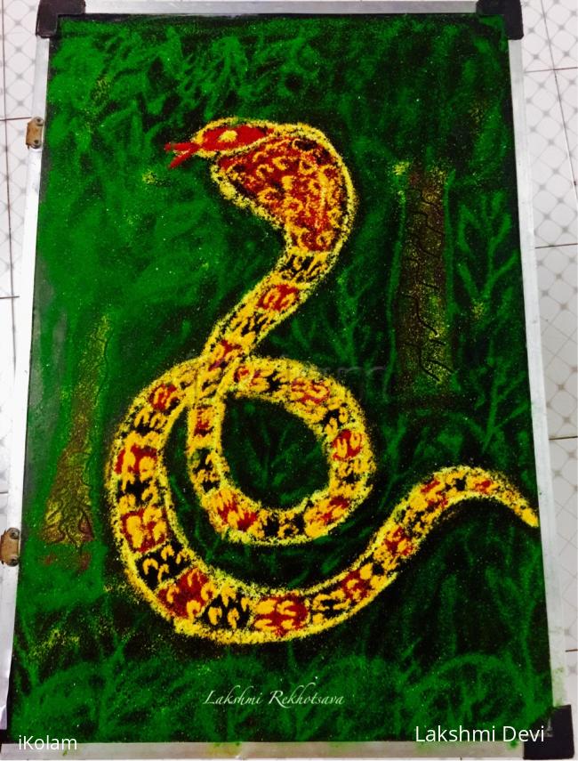 Rangoli: National serpent day kolam