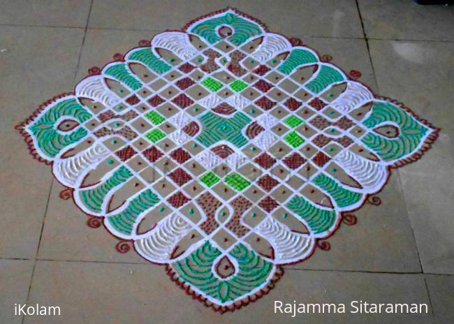 Rangoli: 13 -1 dotted chikku kolam No.12