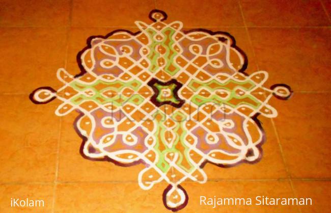 Rangoli: 13-1 dot chikku kolam No.11