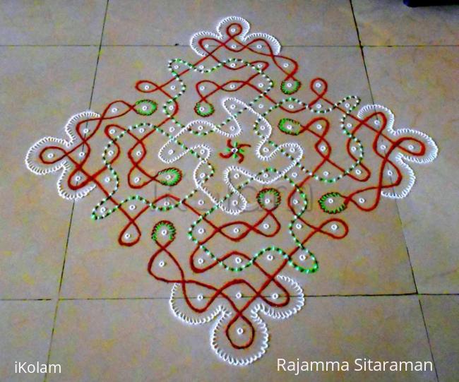 Rangoli: 13-1 dotted chikku kolam no. 14