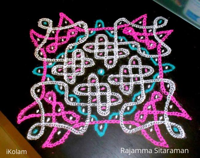 Rangoli: 13-1 dot chikku kolam No.16