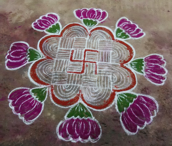 How to draw Rangoli Art step by step on pa | Butterfly wallpaper iphone,  Oil pastel drawings, Photos of lord shiva