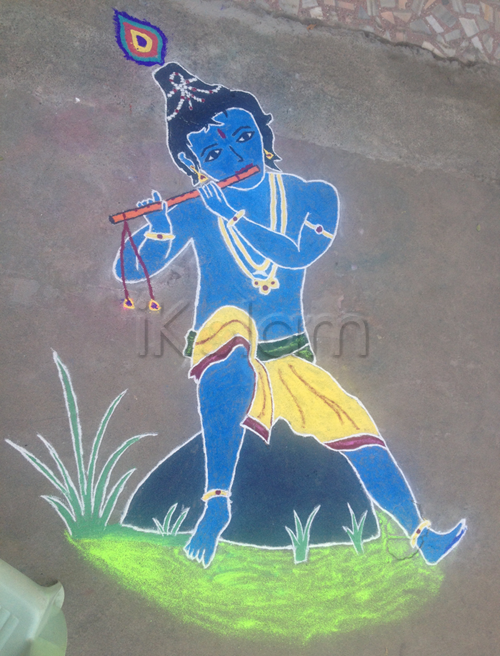 Cute Bal Krishna Wall Sticker - Hindu God for Kids Room
