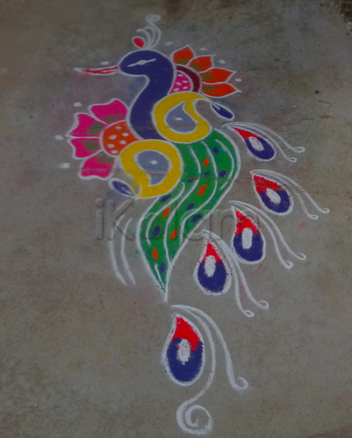 peacock rangoli design Images • easy arts (@61887175) on ShareChat