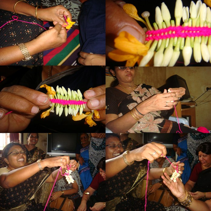 CHENNAI ANNIVERSARY MEET 2010 (Flower tying continued - Photos 5) - judy flower tying.jpg